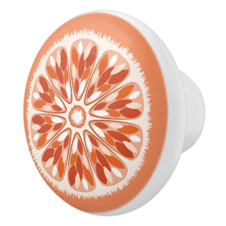 Pomo De Cerámica Naranja de cortes de cítricos