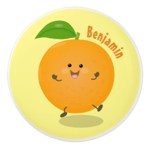 Pomo De Cerámica Naranja de danza dulce cítricos