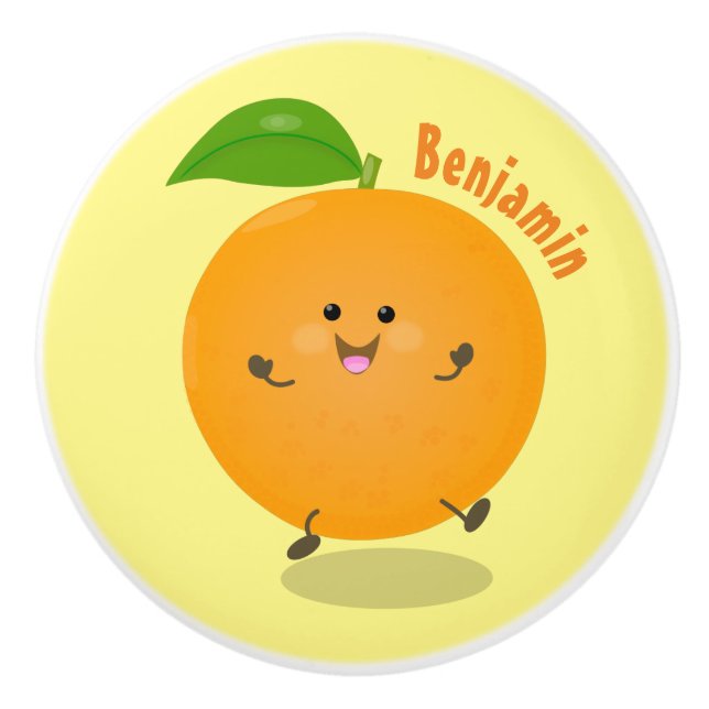 Pomo De Cerámica Naranja de danza dulce cítricos (Anverso)