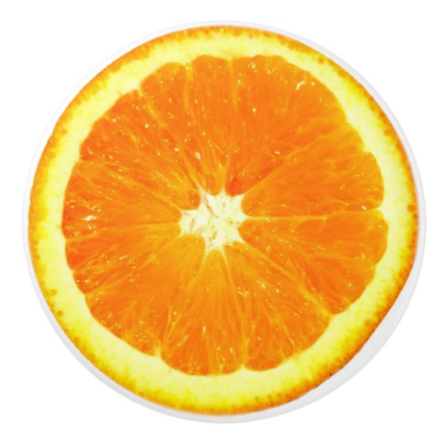 Pomo De Cerámica Naranja Fruit Slice divertido foodie 2D gráfico (Anverso)