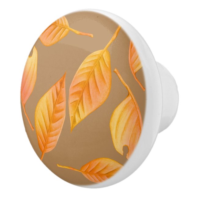 Pomo De Cerámica Naranja Rústico Cae (Derecha)