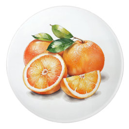 Pomo De Cerámica Naranjas cortados y enteros