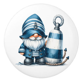 Pomo De Cerámica Nautical Beach Gnome