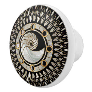 Pomo De Cerámica Nautilus Shell - Fases de la luna