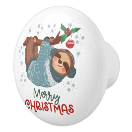 Pomo De Cerámica Navidad Perezoso Perezoso