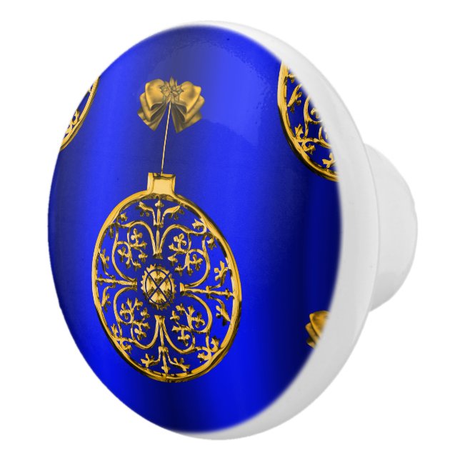 Pomo De Cerámica Navidades Baubles en azul (Derecha)
