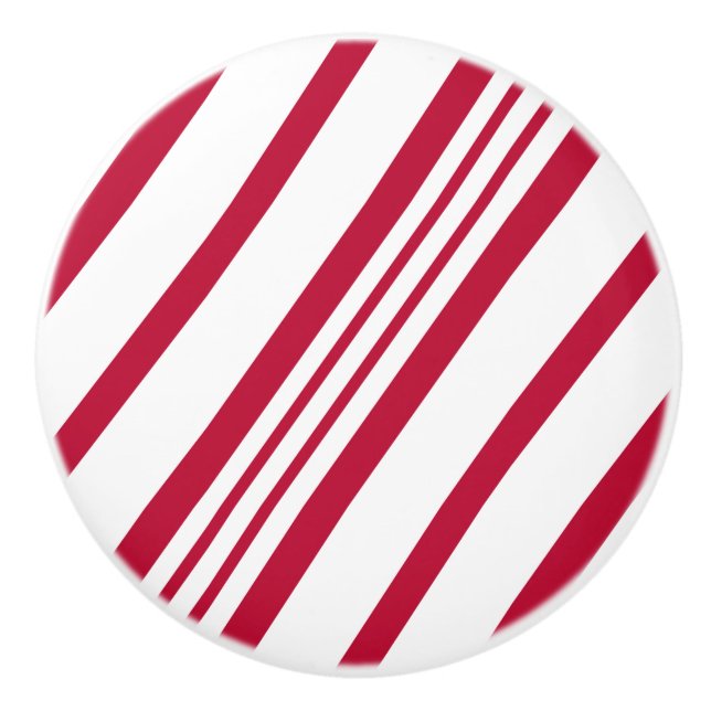 Pomo De Cerámica Navidades Candy Cane Stripe (Anverso)