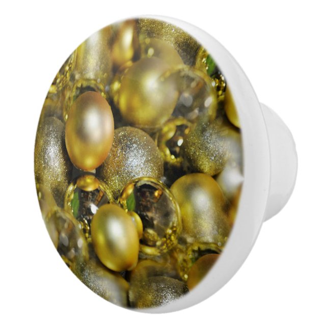 Pomo De Cerámica Navidades de oro Baubles (Derecha)