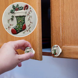 Pomo De Cerámica Navidades de pie