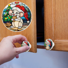 Pomo De Cerámica Navidades De Vidrio Manchado Faux Cebolla Del Rató