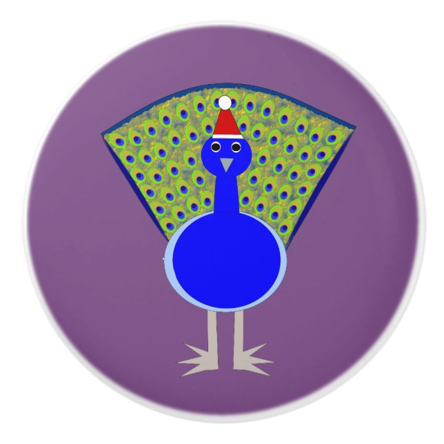 Pomo De Cerámica Navidades divertidos Peacock (Anverso)