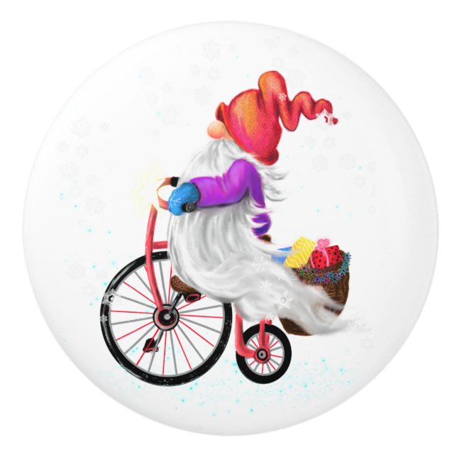 Pomo De Cerámica Navidades Gnome Ceramic Knob (Anverso)