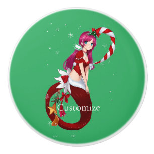 Pomo De Cerámica Navidades Pixie Mermaid Thunder_Cove