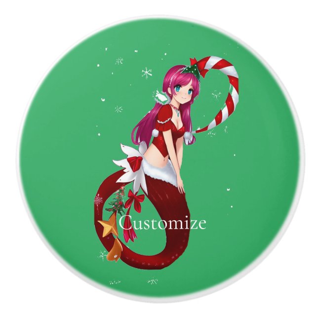 Pomo De Cerámica Navidades Pixie Mermaid Thunder_Cove (Anverso)