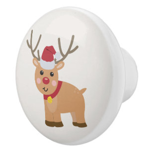 Pomo De Cerámica Navidades ratos renos