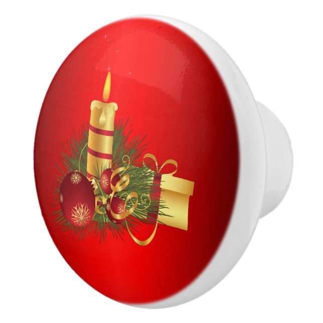 Pomo De Cerámica Navidades rojos (Derecha)