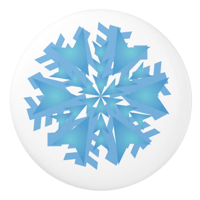 Pomo De Cerámica Navidades Snowflake Ceramic Knob (Anverso)