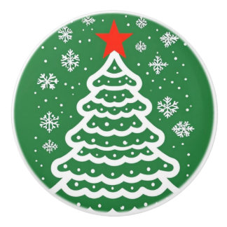 Pomo De Cerámica Navidades verdes y rojos