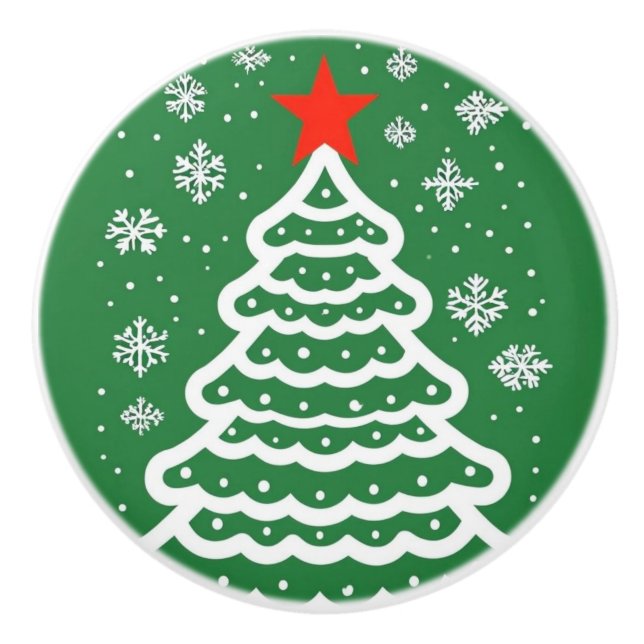 Pomo De Cerámica Navidades verdes y rojos (Anverso)