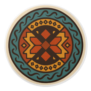 Pomo De Cerámica Negrita Oaxacan Zapotec Tejido Patrón de cerámica