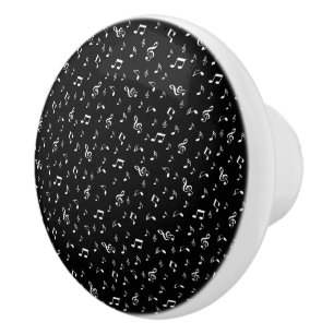 Pomo De Cerámica negro plateado, nota, musical, melodía, música, so
