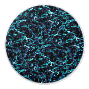 Pomo De Cerámica Negro Púrpura y Azul Acuático Eléctrico Impactante