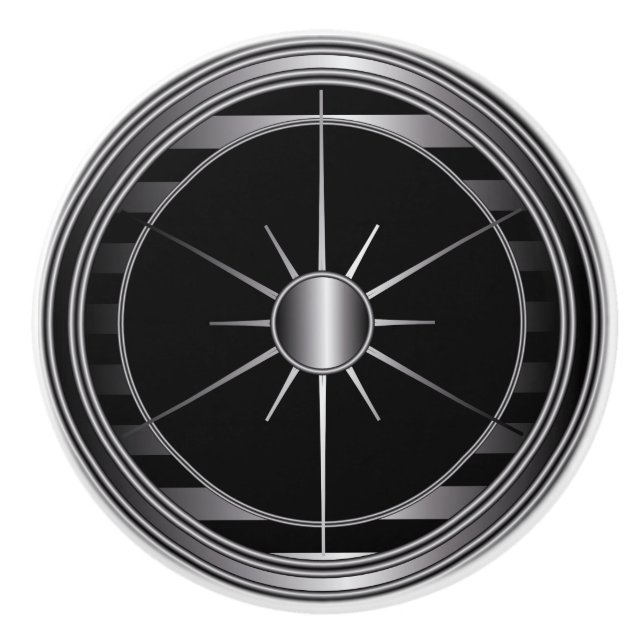 Pomo De Cerámica Negro y ajuste de la estrella de la plata (Anverso)