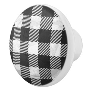 Pomo De Cerámica Negro Y Blanco De La Placa De Control