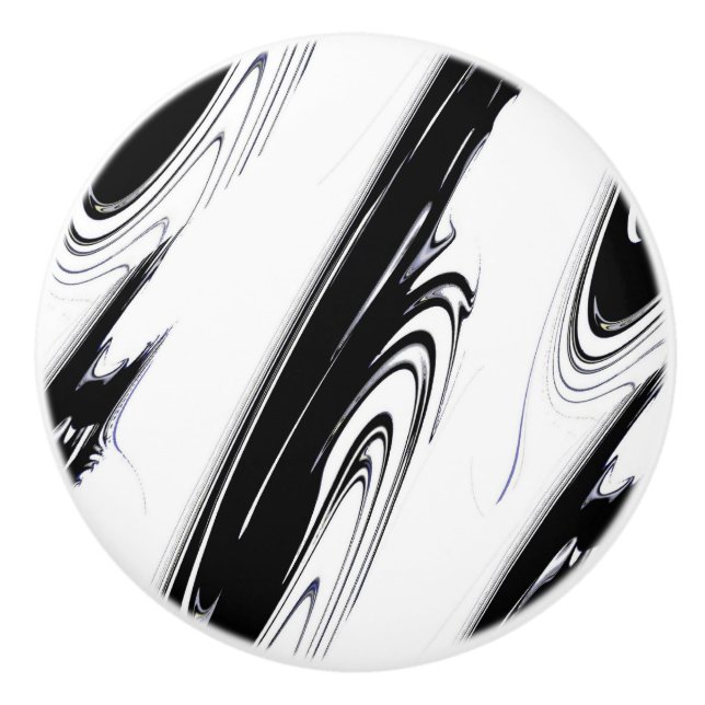 Pomo De Cerámica Negro y blanco moderno (Anverso)