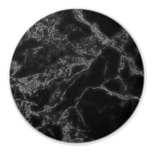 Pomo De Cerámica Negro Y Gris Claro (Anverso)