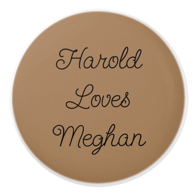 Pomo De Cerámica Negro y marrón claro romántico (Anverso)