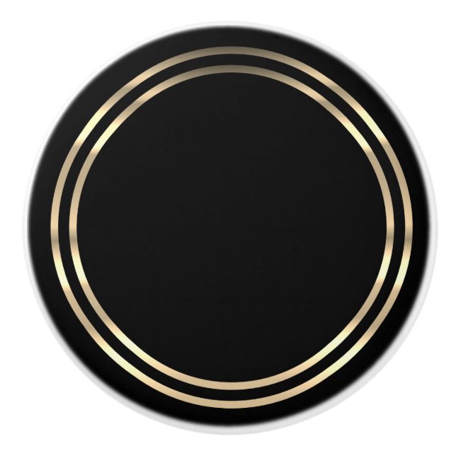 Pomo De Cerámica Negro y oro (Anverso)