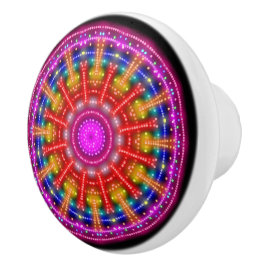 Pomo De Cerámica Neon Medallion