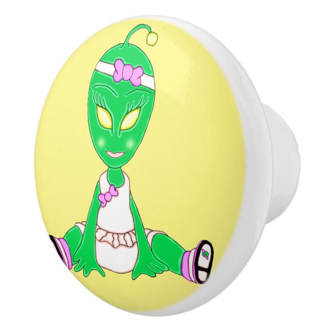 Pomo De Cerámica Niña bebé extranjera (Derecha)