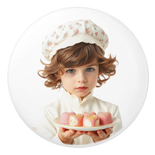 Pomo De Cerámica Niño dulce con chocolates gourmet en forma de cora
