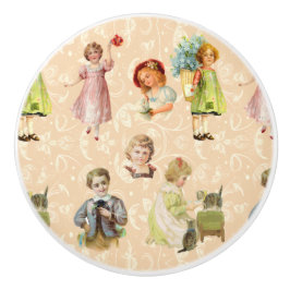 Pomo De Cerámica Niños de cosecha