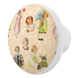Pomo De Cerámica Niños de cosecha