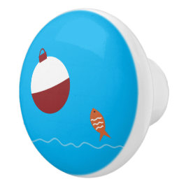 Pomo De Cerámica Niños Pescado y Carnada