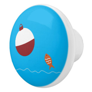 Pomo De Cerámica Niños Pescado y Carnada