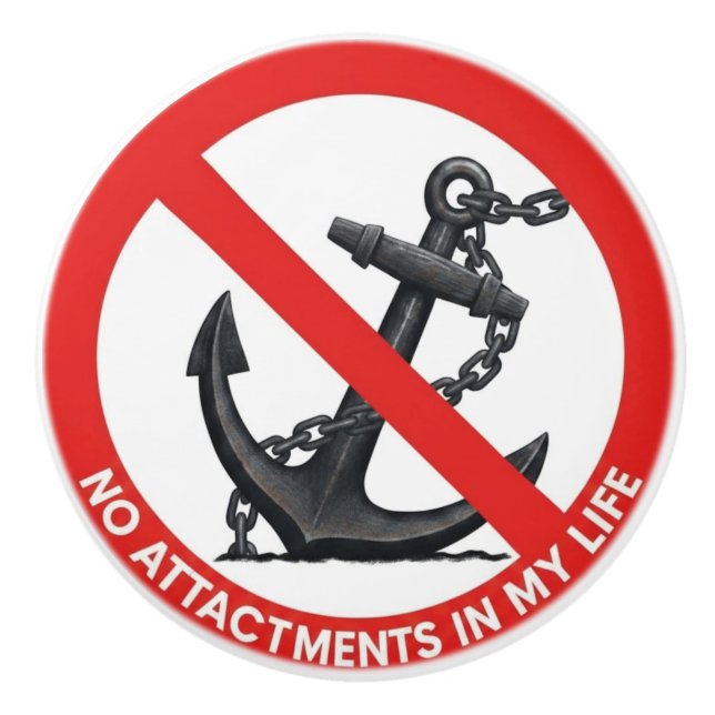 Pomo De Cerámica No attachments in my life (Anverso)