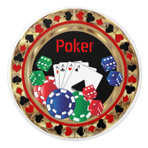 Pomo De Cerámica Noche del póker en el casino