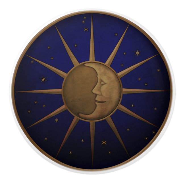 Pomo De Cerámica Noche estrellada de la luna celestial de Sun (Anverso)