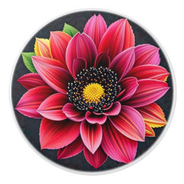 Pomo De Cerámica Noire de flores