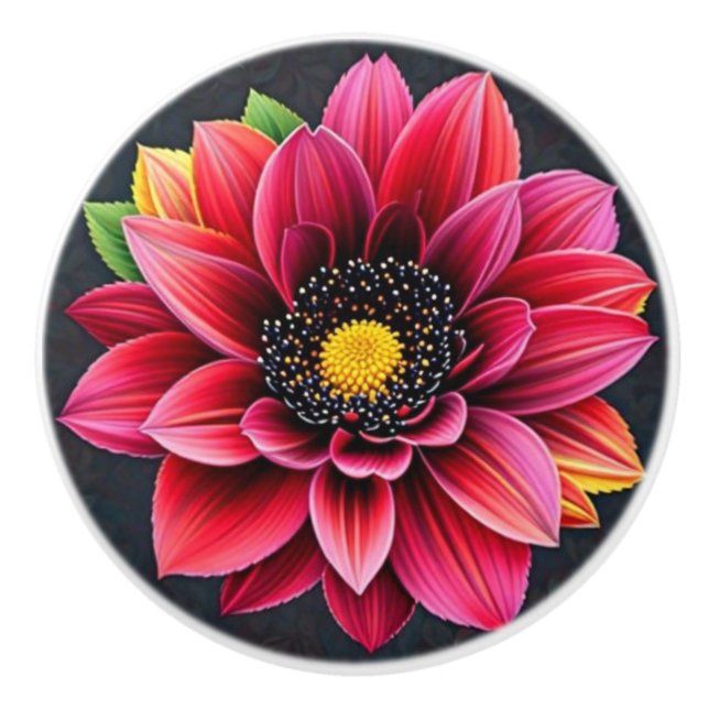 Pomo De Cerámica Noire de flores (Anverso)