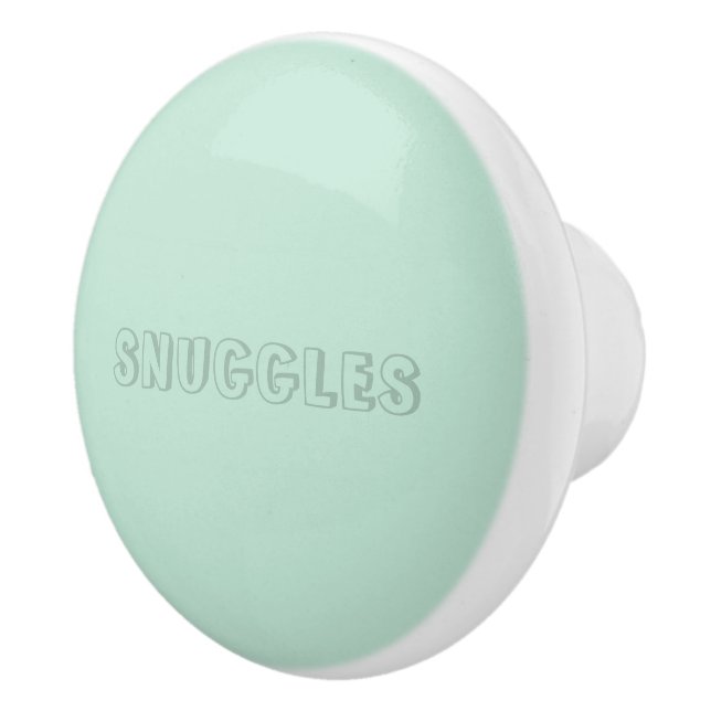 Pomo De Cerámica Nombre del personalizable "Snuggles" menta marina  (Derecha)