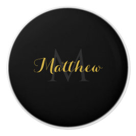 Pomo De Cerámica Nombre personalizado y trozo de cerámica monograma