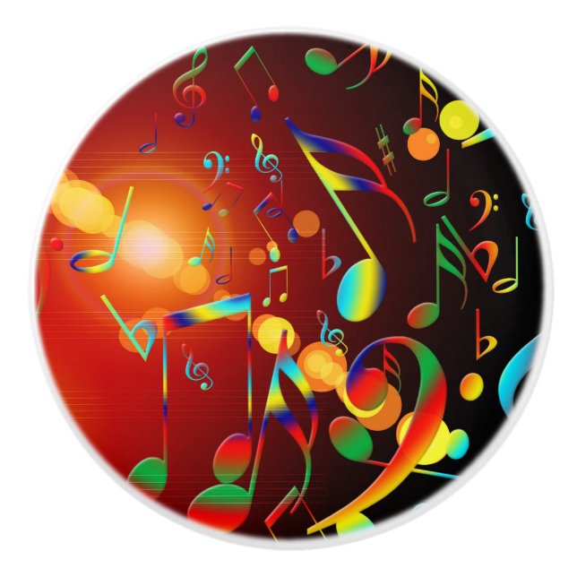 Pomo De Cerámica Notas musicales de baile (Anverso)