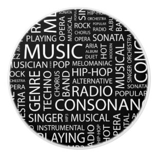 Pomo De Cerámica Nube de la palabra del modelo de la MÚSICA