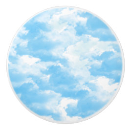 Pomo De Cerámica Nubes de cielo azul