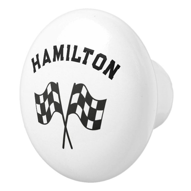 Pomo De Cerámica Nursera de Race Car Flags (Derecha)